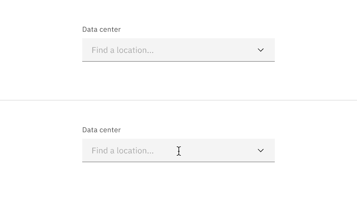 Combo box closed enabled and hover states.